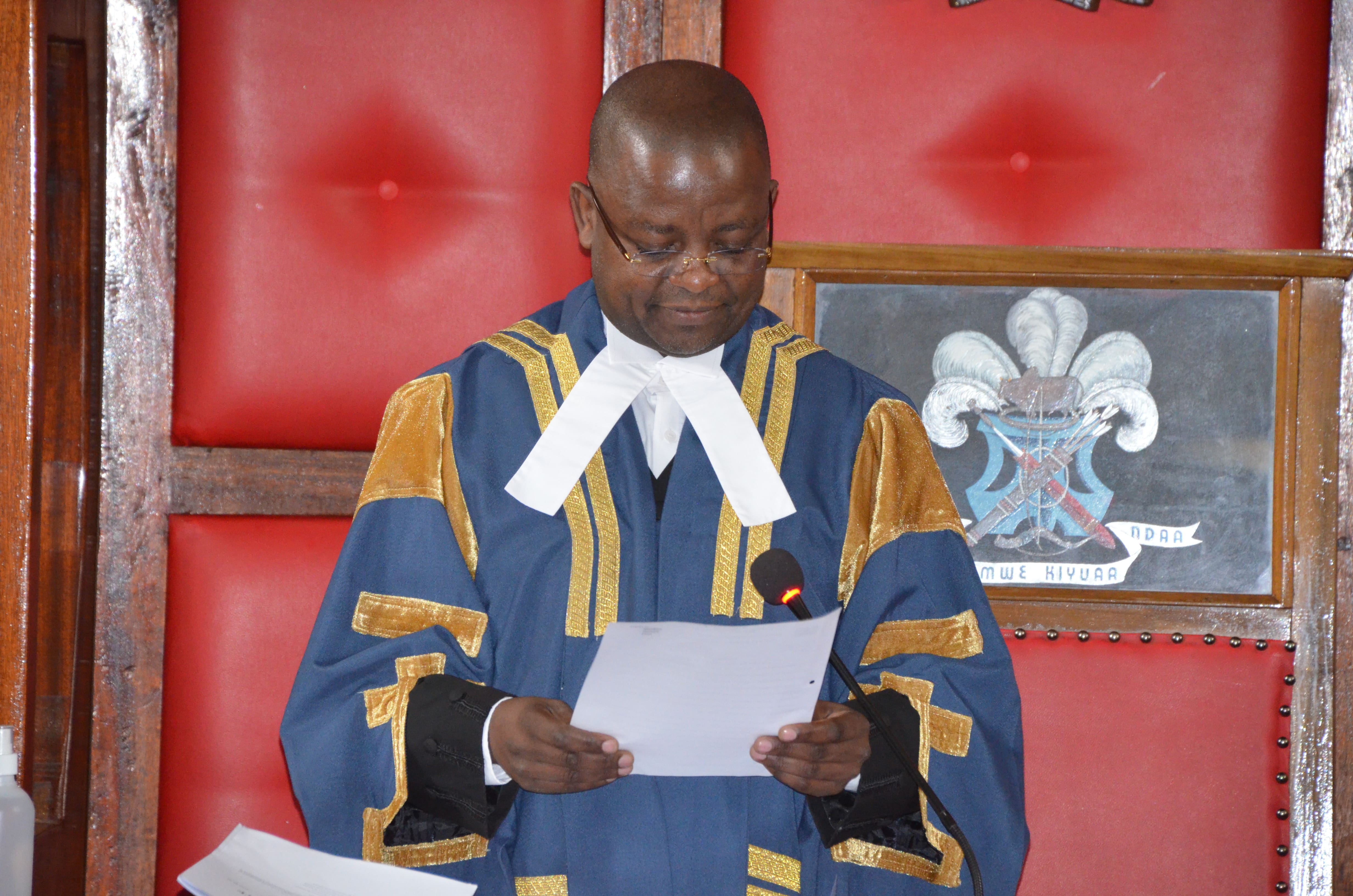 The Clerk to the County Assembly, Mr. J. L. Mutisya