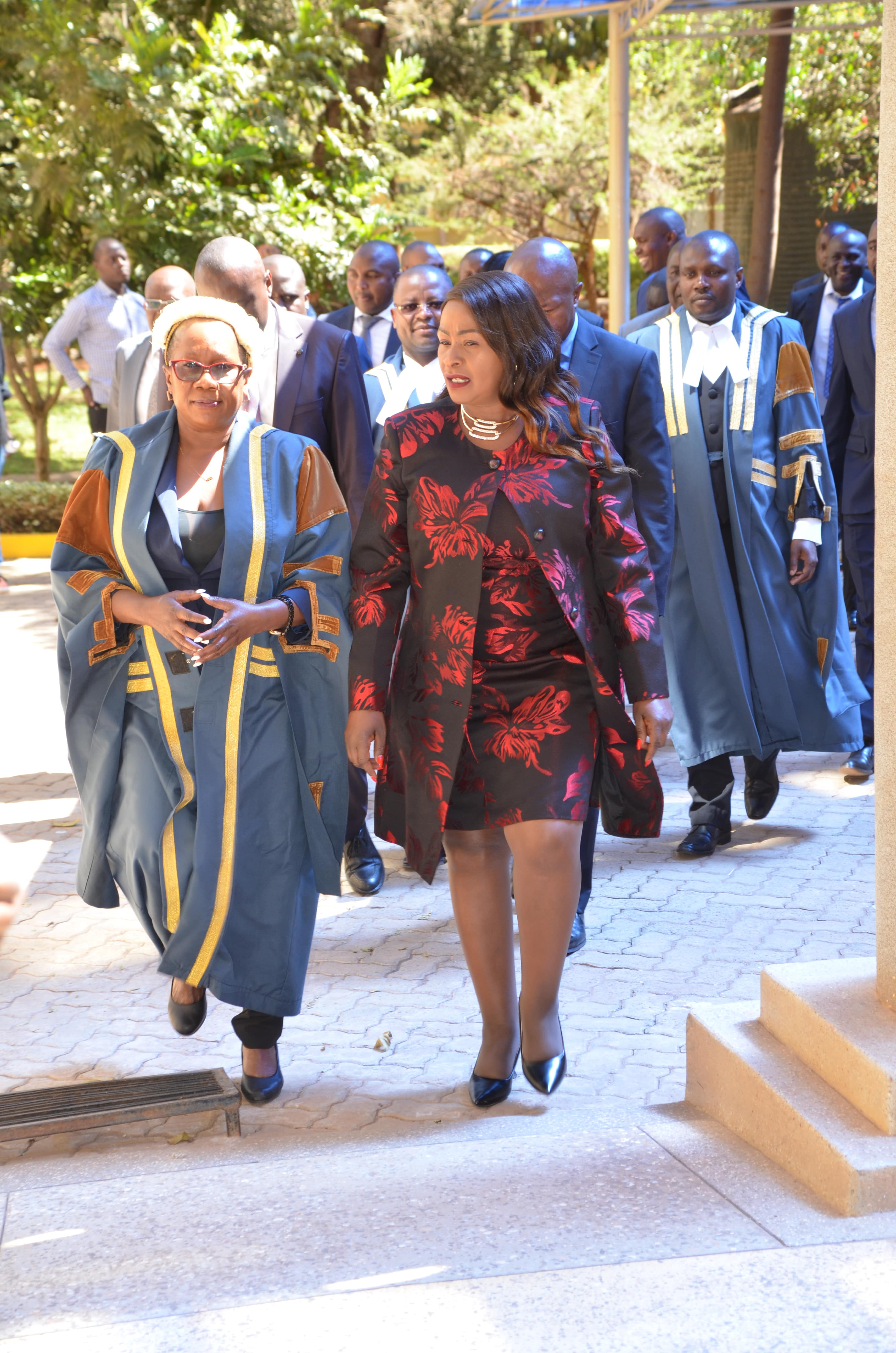 The Speaker, Hon. Ann Kiusya and the Governor, Hon. Wavinya Ndeti.
